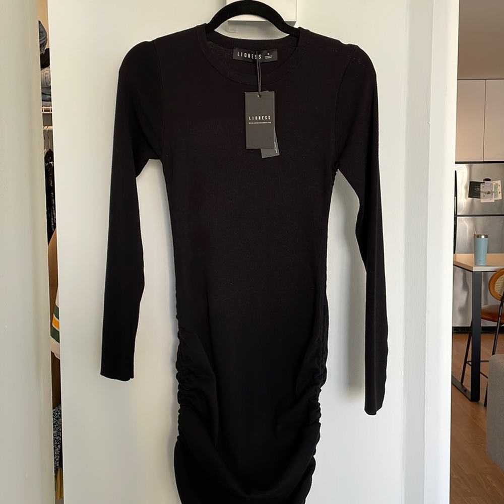Long sleeve body con dress